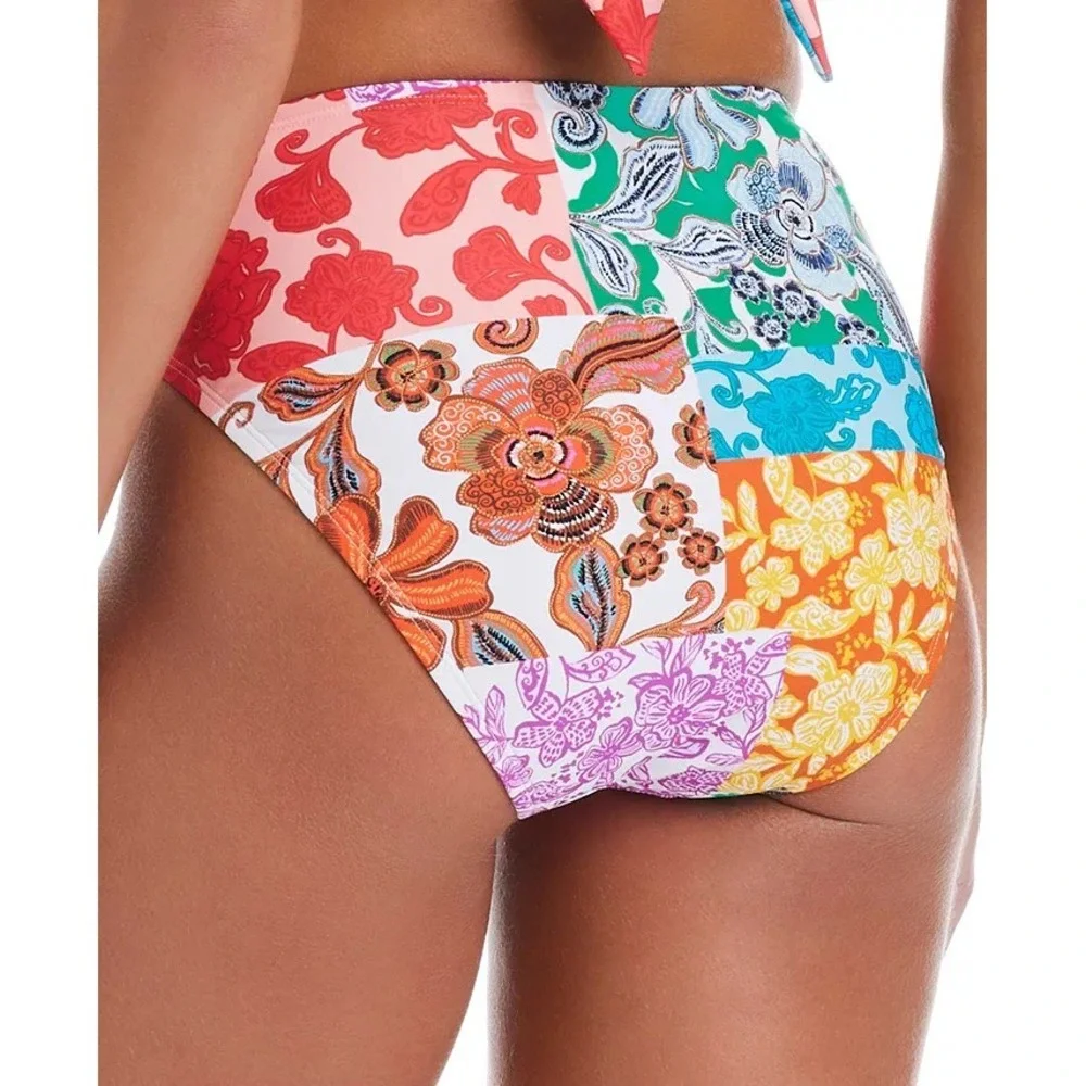 Bar‎ III Womens Large Beachside Boheme Ring-Side High-Leg Bikini Bottoms 2129